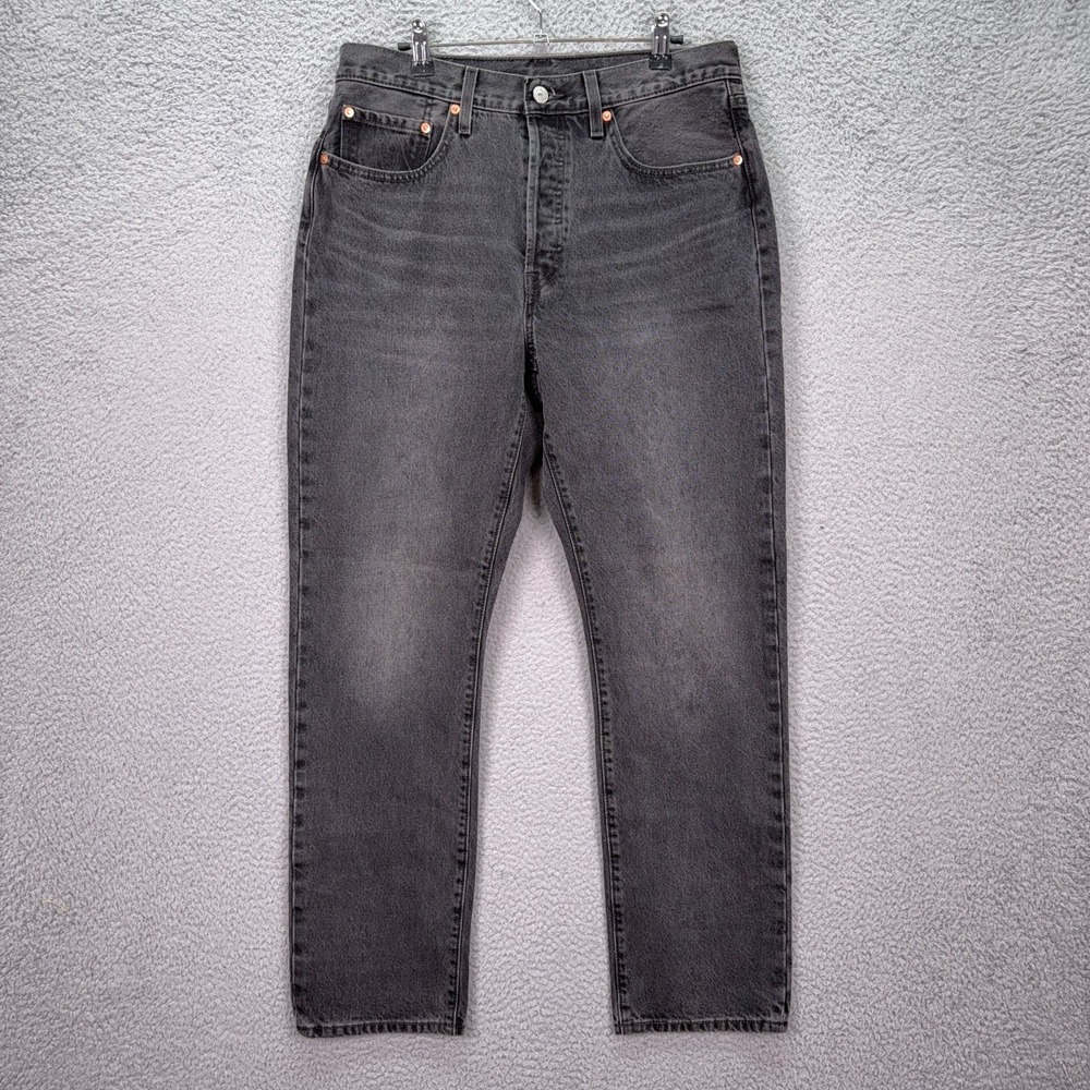 Levis Jeans Mens 31x30 Black 501 Denim Button Fly Premium Grunge Punk Indie